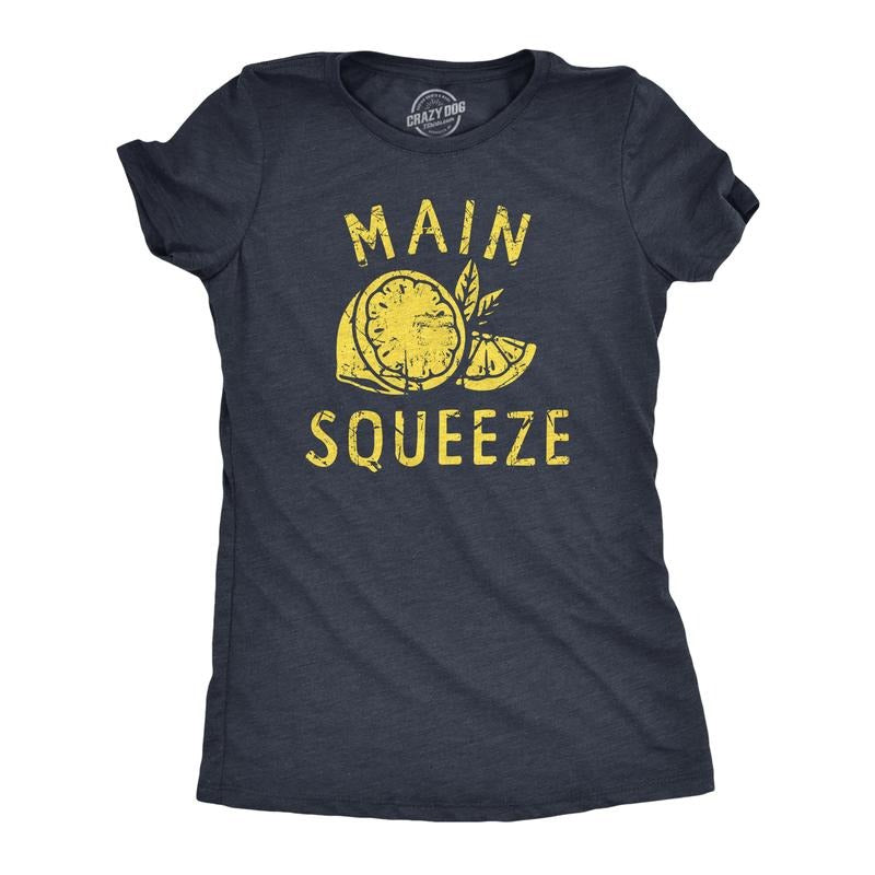 Womens Main Squeeze T Shirt Funny Best Friend Lemon Joke Tee For Ladies Funny Womens T Shirts Cute Slimming Top...