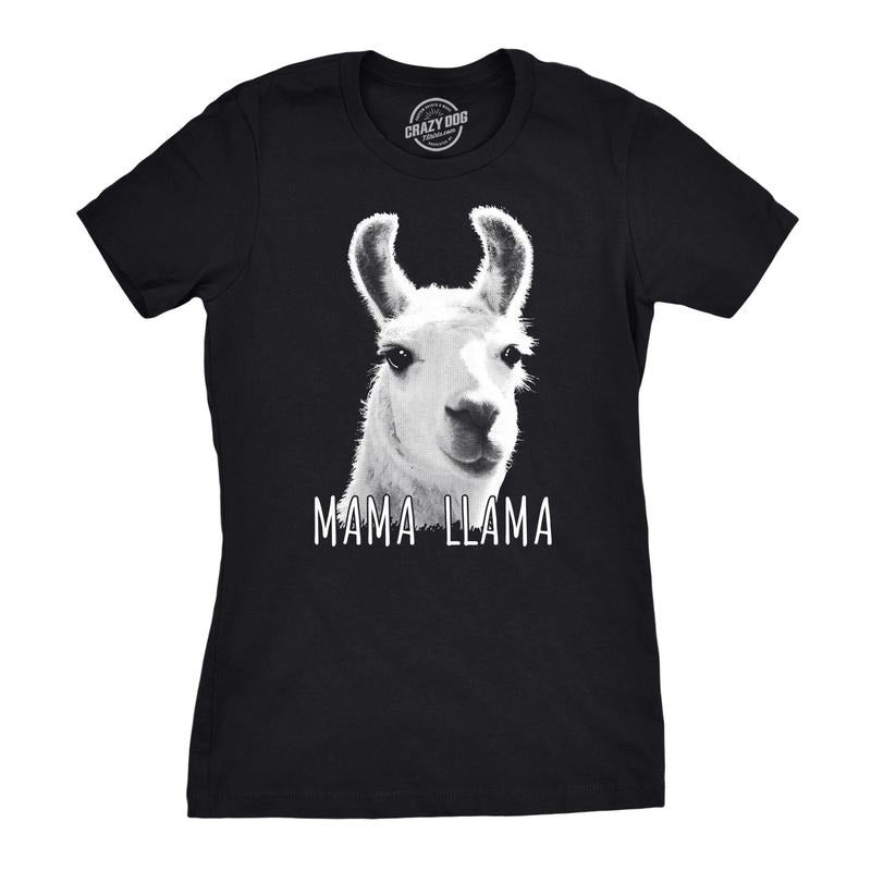 Womens Mama Llama T Shirt Hilarious Zoo Animal Tee For Mom Funny Womens T Shirts Cute Slimming Top Comfortable Soft...