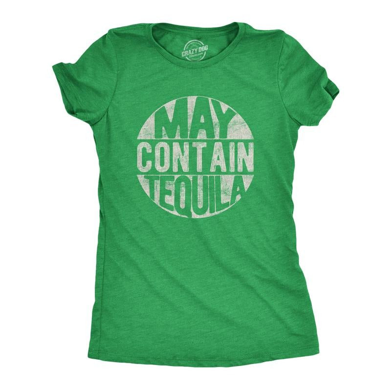 Womens May Contain Tequila T Shirt Funny Tequila Drinking Tee Funny Womens T Shirts Cute Slimming Top Comfortable Soft...