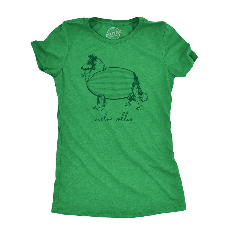 Womens Melon Collie T Shirt Funny Puppy Dog Melancholy Joke Tee for Ladies Funny Womens T Shirts Cute Slimming Top...