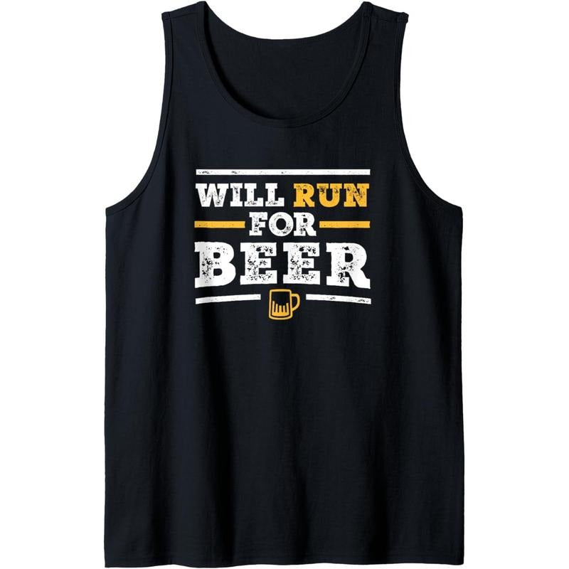 Womens Mens Will Run For Beer Shirt Funny Runner Beer Lover Tank Top Hoodie Sweatshirt | PrintMintTees.com