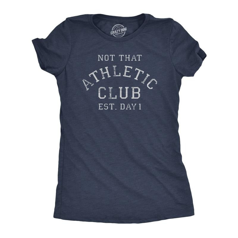 Womens Not That Athletic Club T Shirt Funny Out Of Shape Unfit Joke Tee for Ladies Funny Womens T Shirts Cute Slimming...