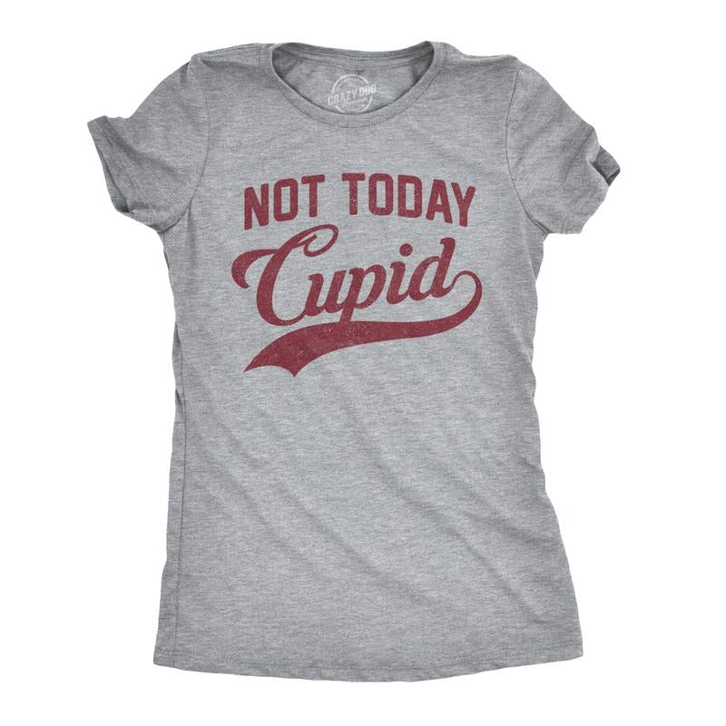 Womens Not Today Cupid T Shirt Funny Valentines Day Tee Funny Womens T Shirts Cute Slimming Top Comfortable Soft...