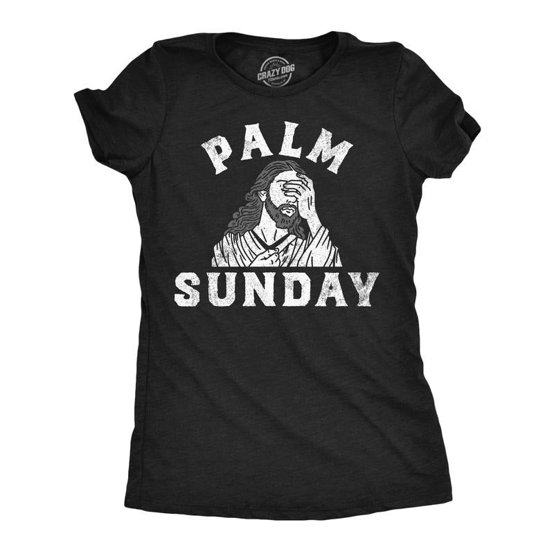 Womens Palm Sunday Funny T Shirt Sarcastic Jesus Graphic Tee For Ladies Funny Womens T Shirts Cute Slimming Top...