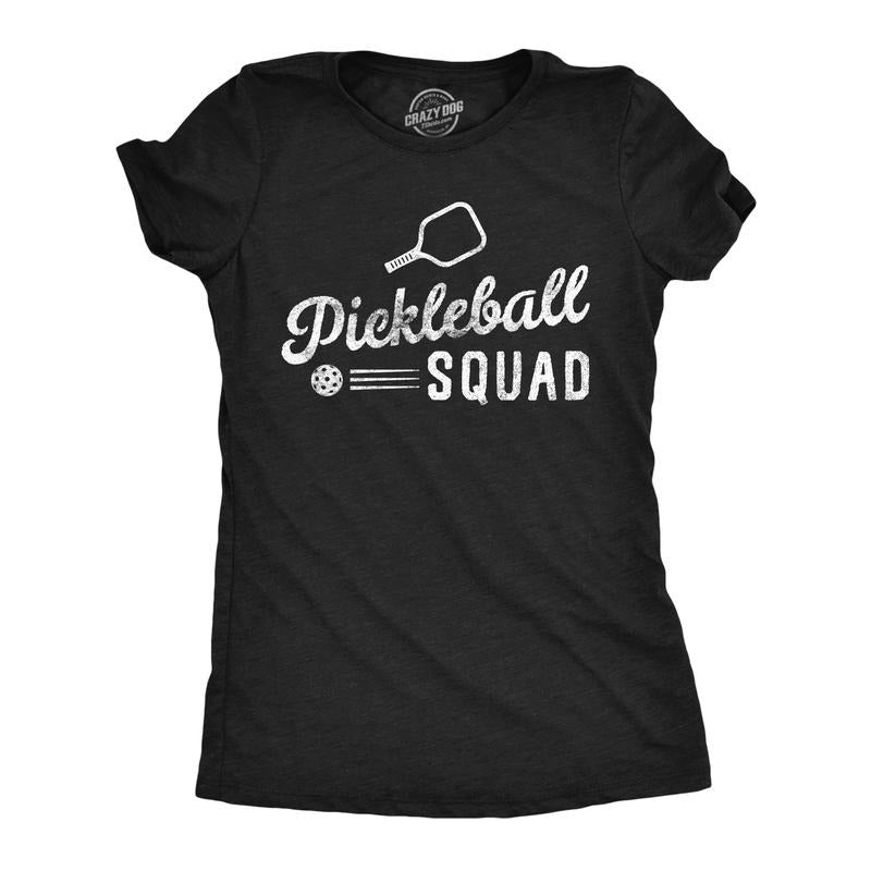 Womens Pickleball Squad T Shirt Funny Pickle Ball Lovers Team Tee For Ladies Funny Womens T Shirts Cute Slimming Top...