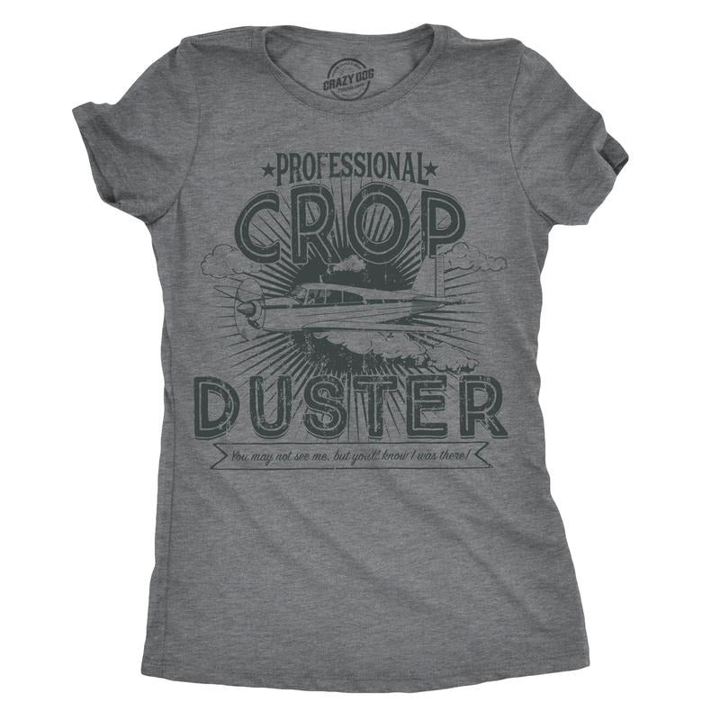 Womens Professional Crop Duster Funny Fart T shirt Rude Farting Top for Ladies Funny Womens T Shirts Cute Slimming Top...