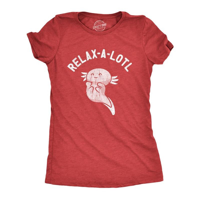 Womens Relax A Lotl T Shirt Funny Cute Lazy Cozy Axolotl Joke Tee for Ladies Funny Womens T Shirts Cute Slimming Top...