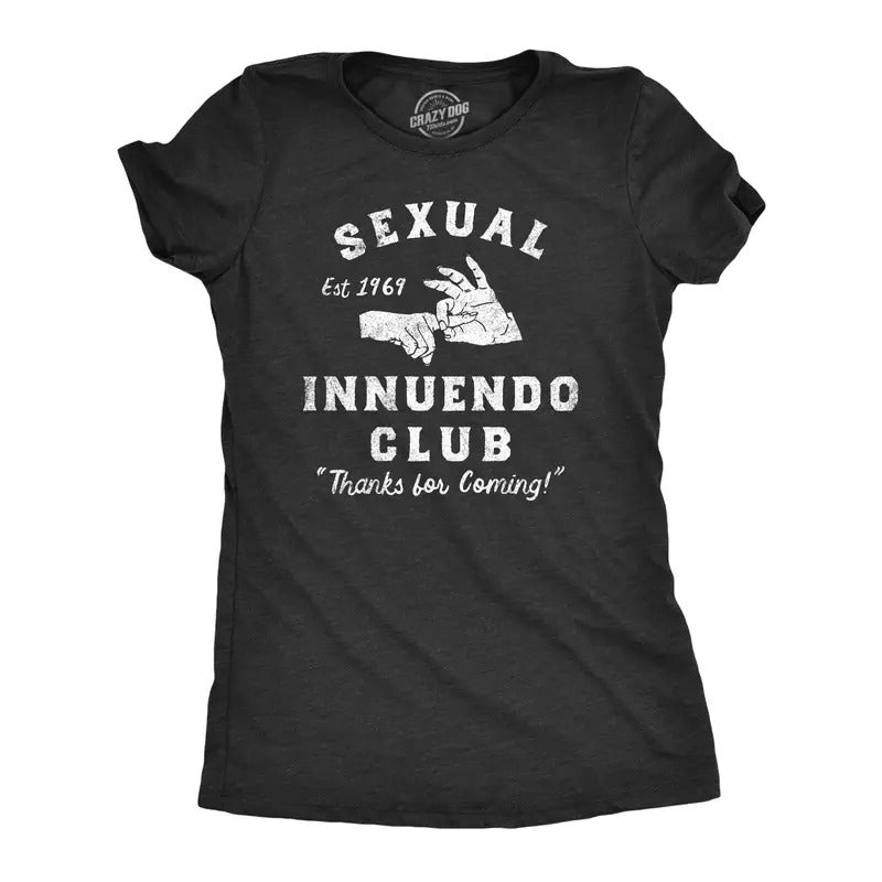 Womens Sexual Innuendo Club Thanks For Coming T Shirt Funny Sex Joke Tee For Ladies Hoodie Sweatshirt | PrintMintTees.com