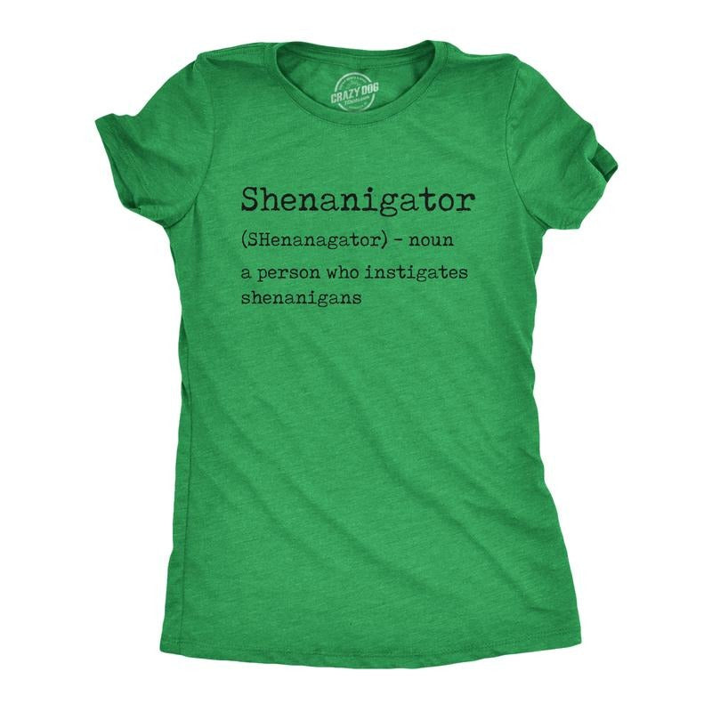 Womens Shenanigator T Shirt Funny St Patricks Day Party Parade Graphic Novelty Tee Funny Womens T Shirts Cute Slimming...