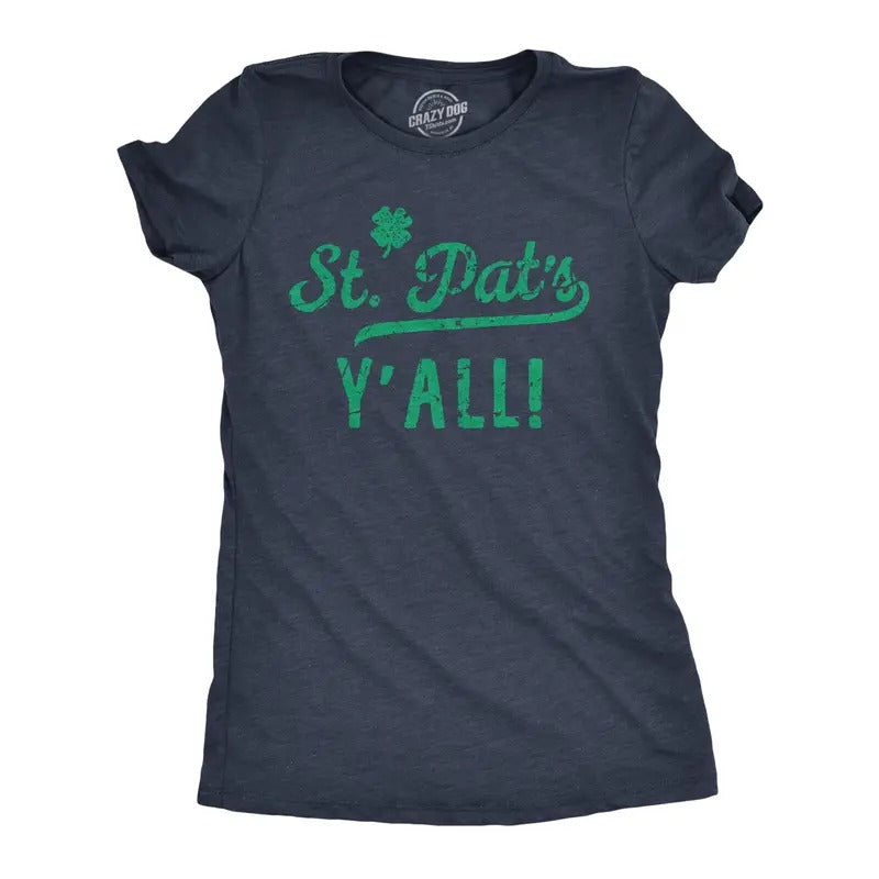 Womens St Pats Yall Funny T Shirts Novelty Tee Drinking Shirt for Ladies Funny Womens T Shirts Cute Slimming Top...