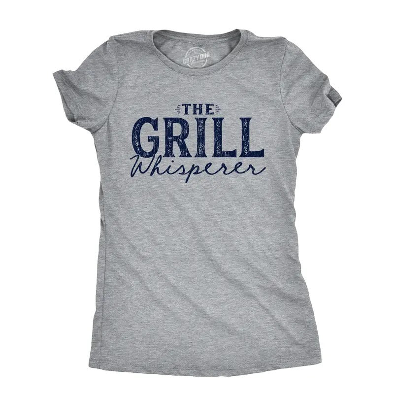 Womens The Grill Whisperer T Shirt Funny Cookout BBQ Grilling Joke Tee For Ladies Funny Womens T Shirts Cute Slimming Top...