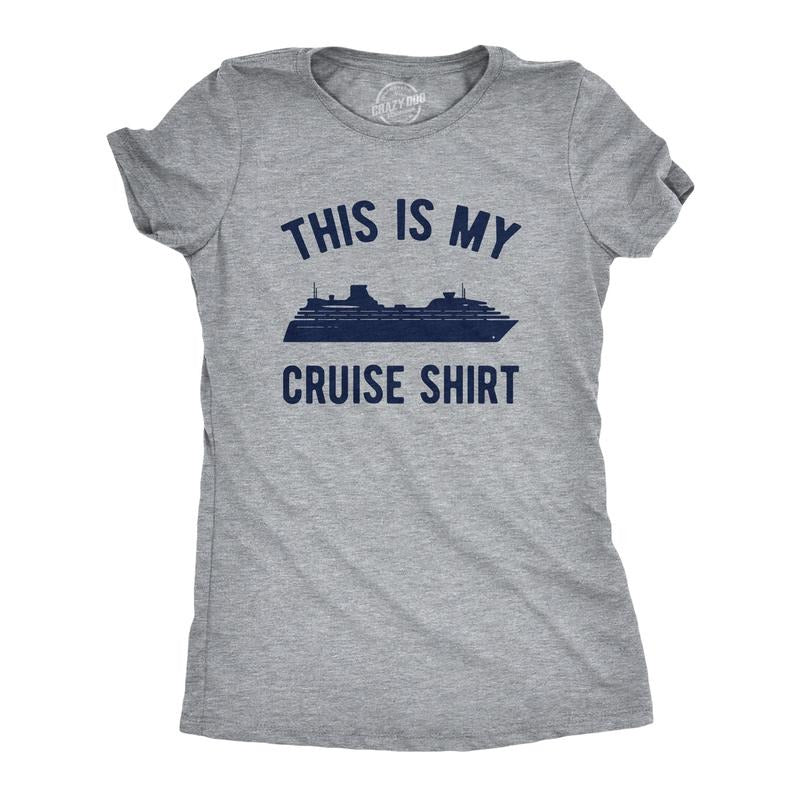 Womens This Is My Cruise Shirt Tee Funny Vacation Travel Boat T Shirt for Ladies Funny Womens T Shirts Cute Slimming Top...