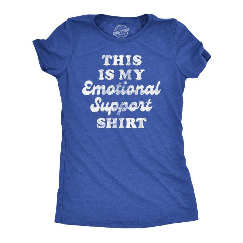 Womens This Is My Emotional Support Shirt Tee Funny Sarcastic Joke Tshirt For Ladies Funny Womens T Shirts Cute Slimming...