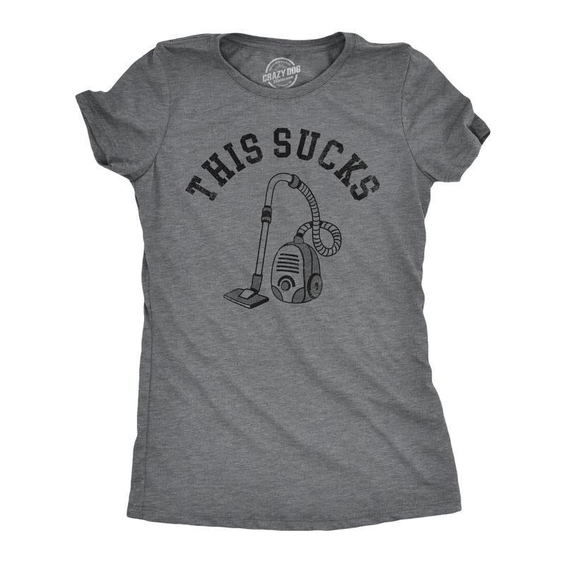 Womens This Sucks T Shirt Funny Vacuum Cleaner Negativity Joke Tee For Ladies Funny Womens T Shirts Cute Slimming Top...