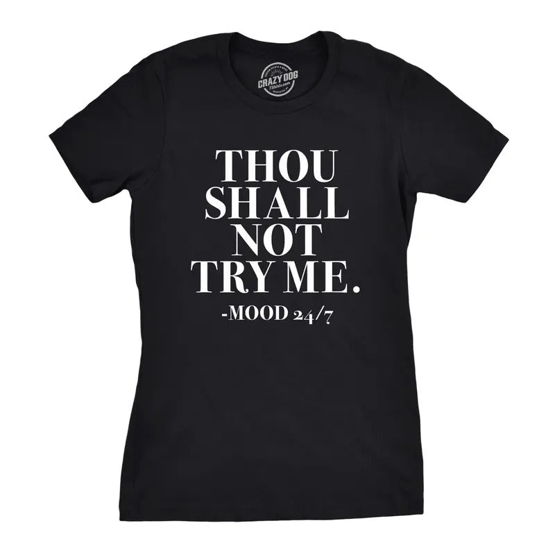 Womens Thou Shall Not Try Me T Shirt Funny Sarcastic Sassy Tee For Ladies Funny Womens T Shirts Cute Slimming Top...