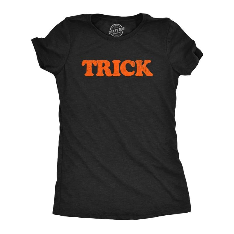 Womens Trick and Treat T Shirts Funny Halloween Trick Or Treat Mischief Tees For Ladies Funny Womens T Shirts Cute...