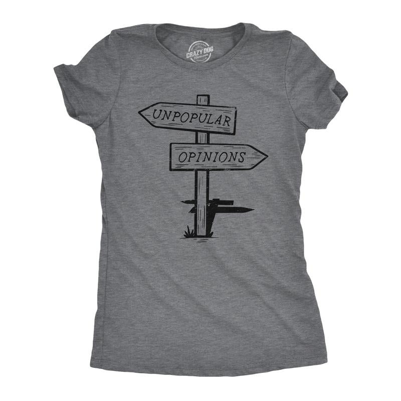 Womens Unpopular Opinions T Shirt Funny Old Road Signs Joke Tee For Ladies Funny Womens T Shirts Cute Slimming Top...