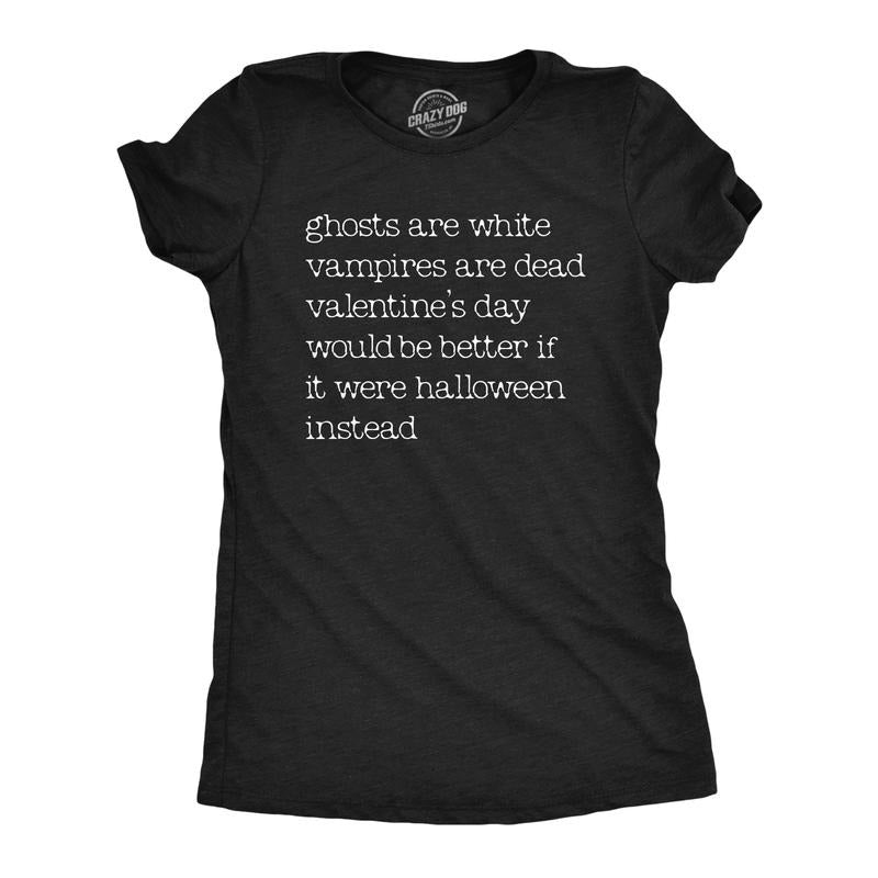 Womens Valentines Day Halloween Poem T Shirt Funny Valentine Spooky Season Lovers Joke Tee for Ladies Funny Womens T...