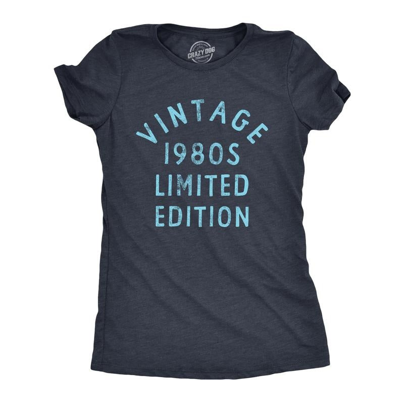 Womens Vintage 1980s Limited Edition T Shirt Funny Cool 1980 Theme Classic Tee for Ladies Funny Womens T Shirts Cute...