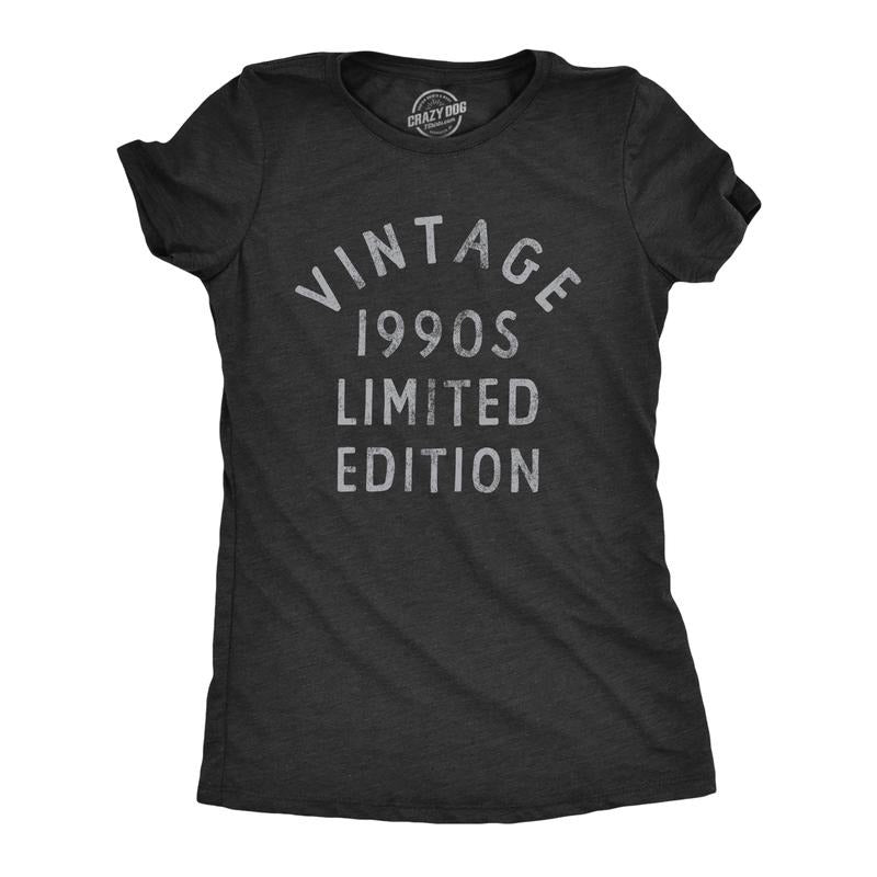 Womens Vintage 1990s Limited Edition T Shirt Funny Cool 1990 Theme Classic Tee for Ladies Funny Womens T Shirts Cute...