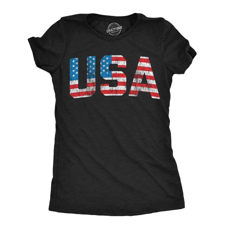 Womens Vintage USA T Shirt Awesome Fourth Of July Graphic Tee For Ladies Funny Womens T Shirts Cute Slimming Top...