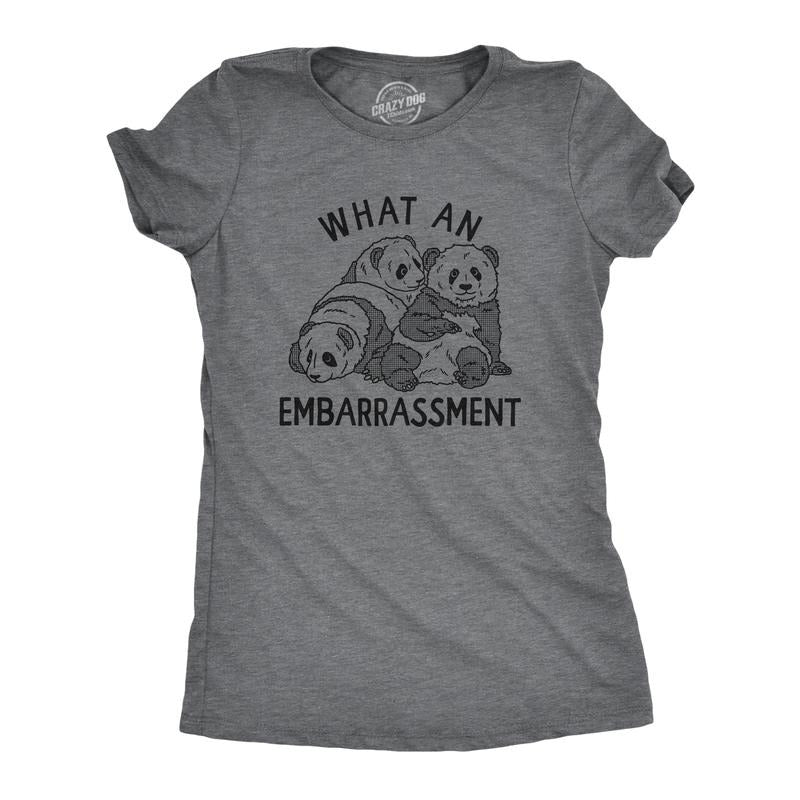 Womens What An Embarrasment T Shirt Funny Panda Bear Joke Tee For Ladies Funny Womens T Shirts Cute Slimming Top...