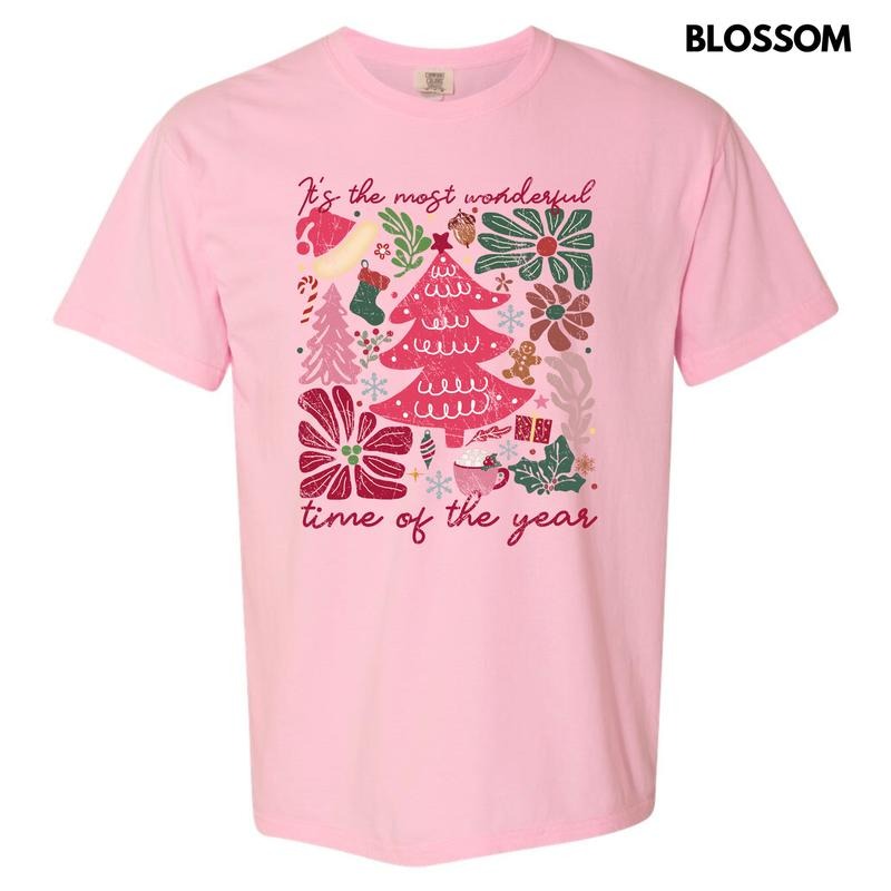Wonderful Time Christmas Flowers Comfort Colors T-Shirt 'NLB' Hoodie, Sweatshirt | PrintMintTees.com