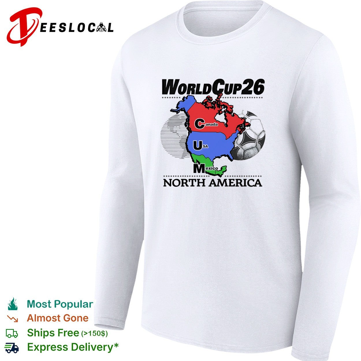 World Cup 26 Canada USA Mexico map shirt