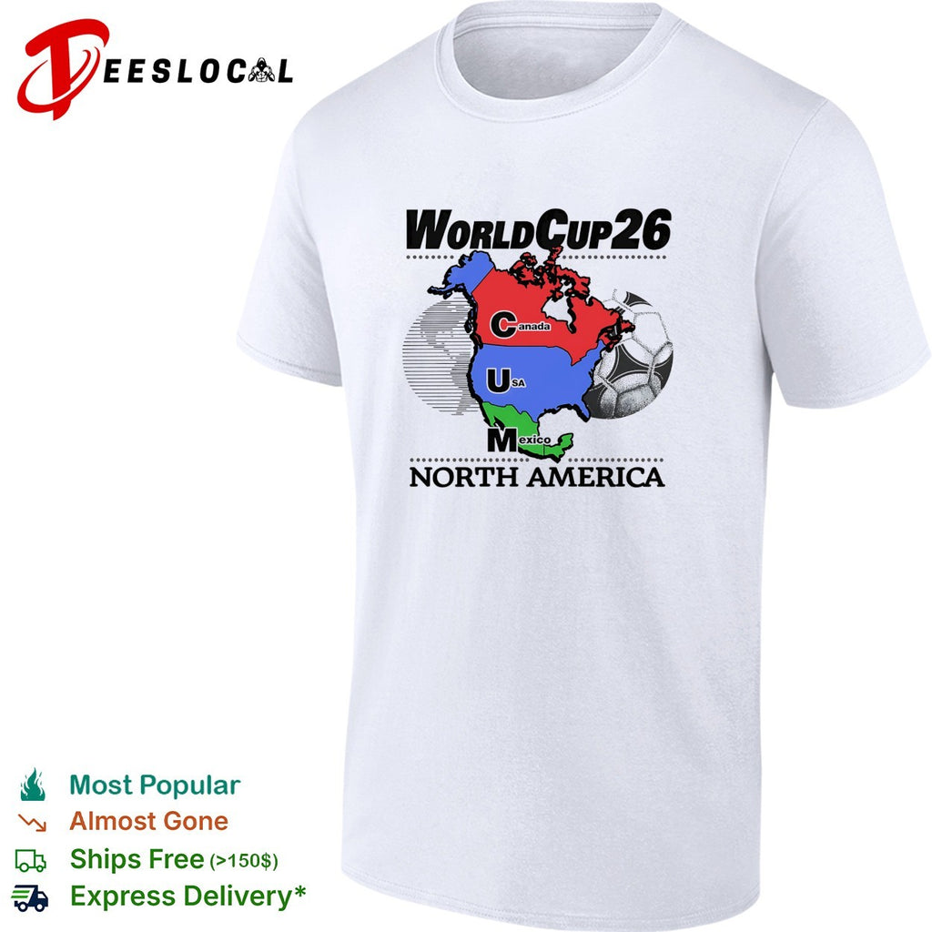 World Cup 26 Canada USA Mexico map shirt