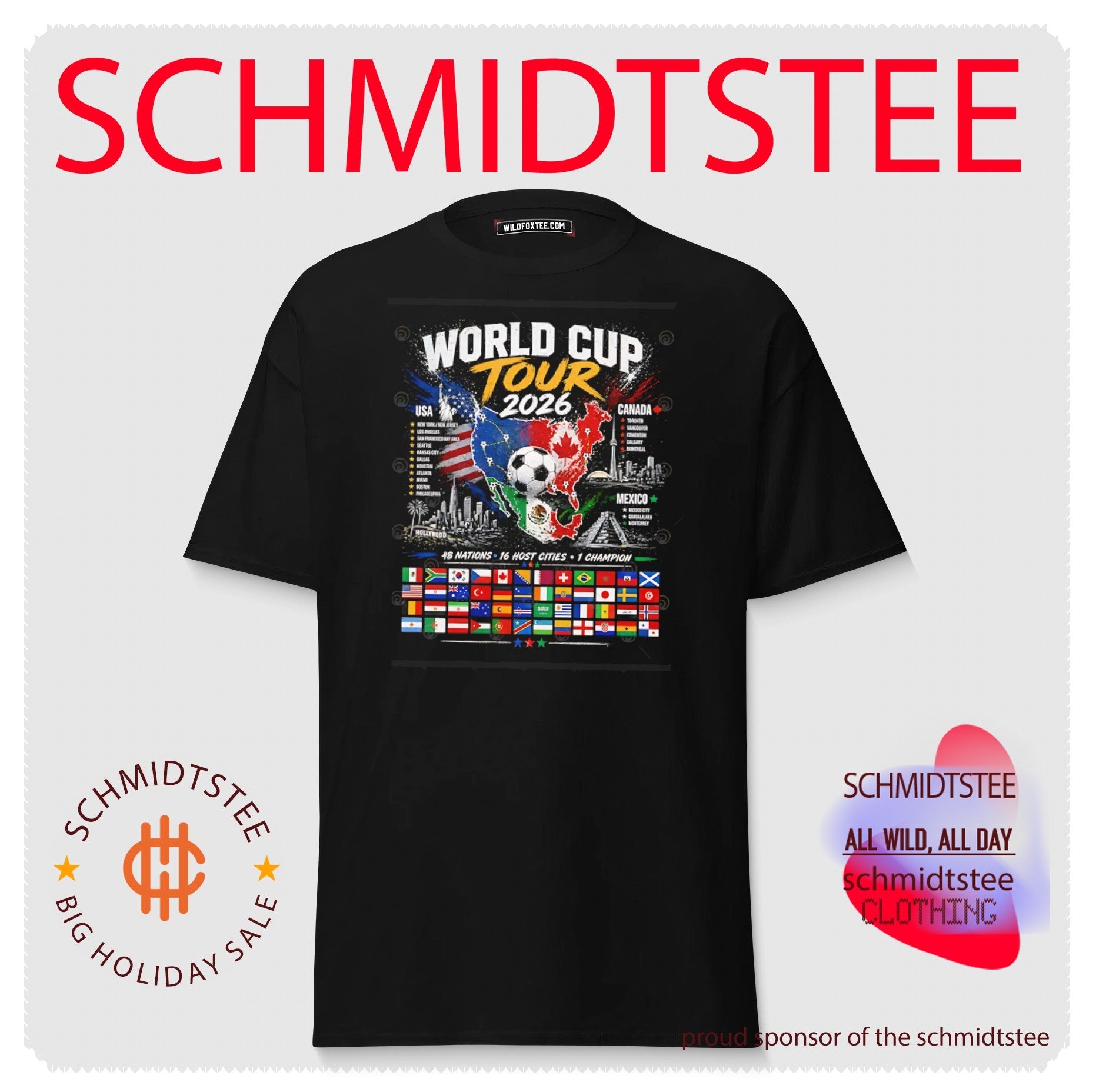 World Cup Tour 2026 map graphic shirt