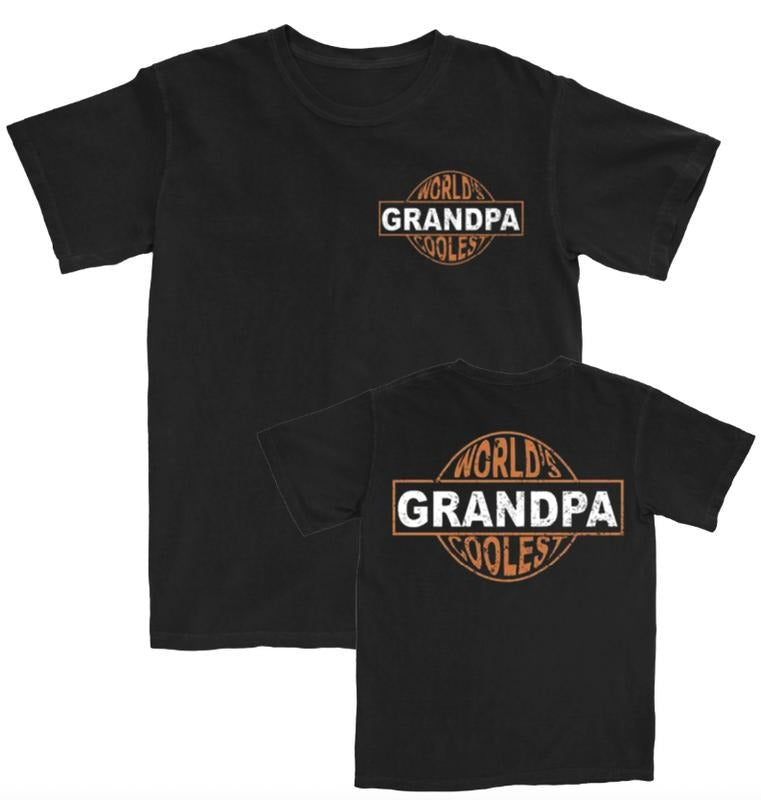 World's Coolest Grandpa Shirt New Grandpa Announcement Tee Motorcycle Grandpa Gift Funny Father's Day Gift for Cool...