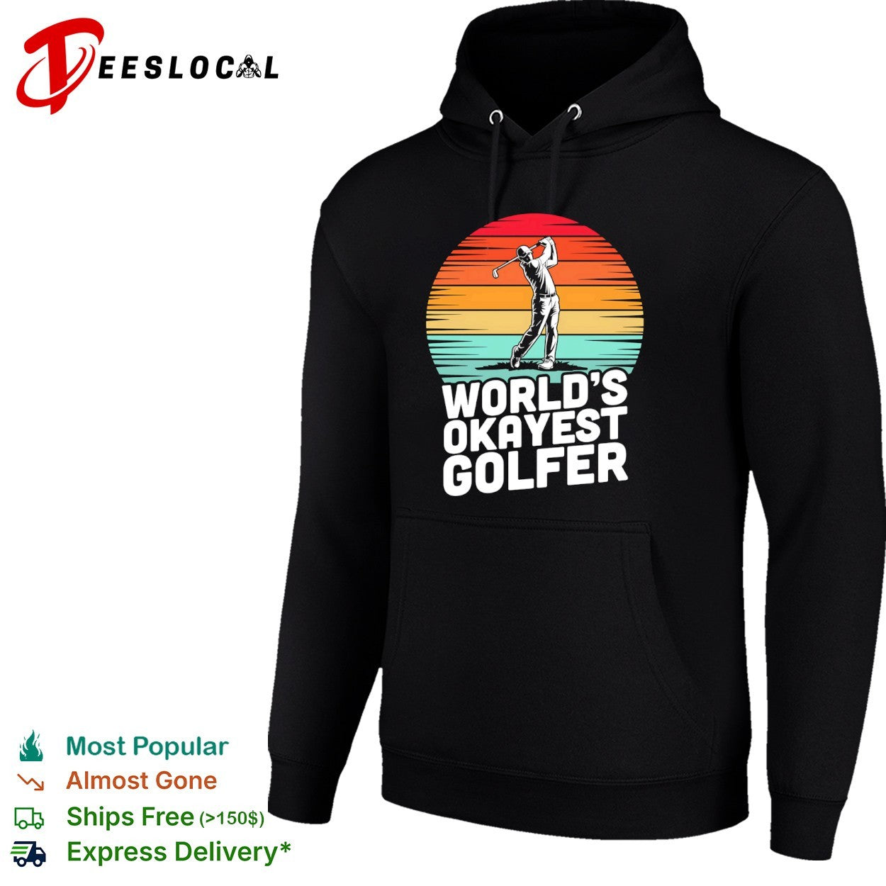 Worlds okayest golfer sunset swing shirt