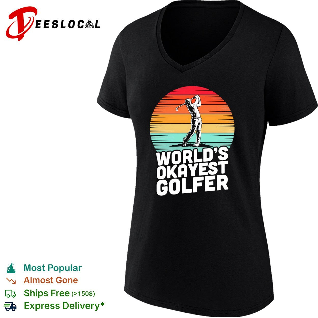 Worlds okayest golfer sunset swing shirt