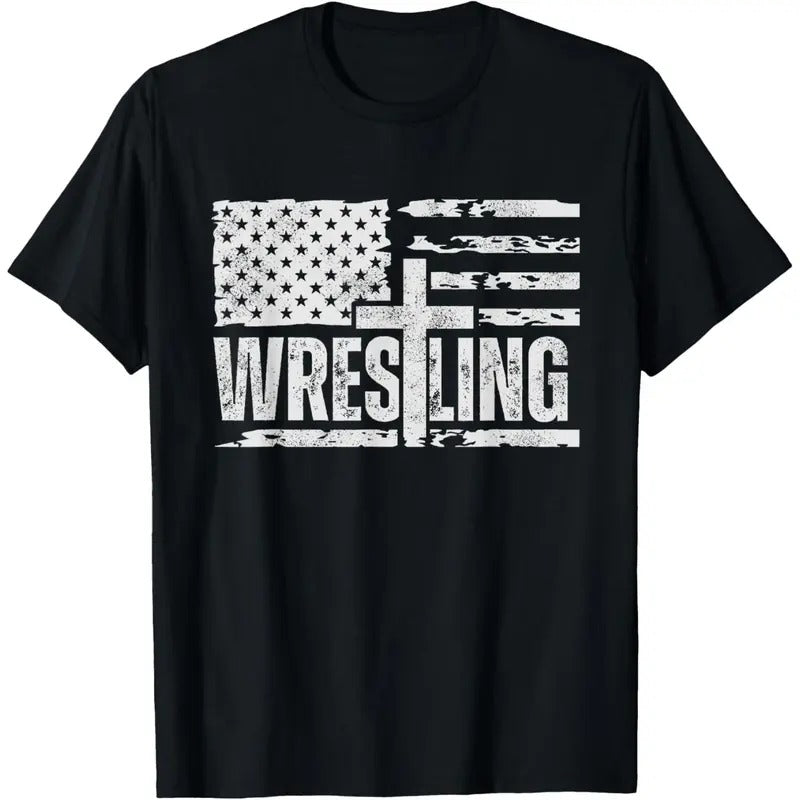 Wrestling patriotic american flag, Christian and Jesus lover T-Shirt made in usa Hoodie Sweatshirt | PrintMintTees.com