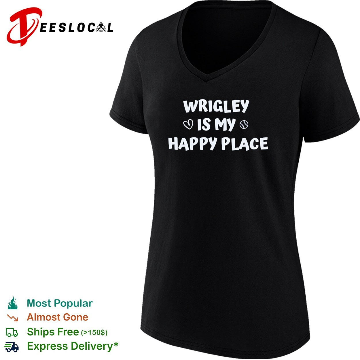 Wrigley Is My Happy Place Chicago Cubs shirt