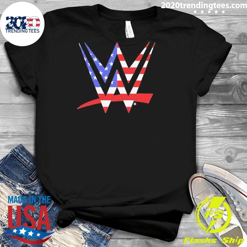 Wwe Logo American Flag Shirt