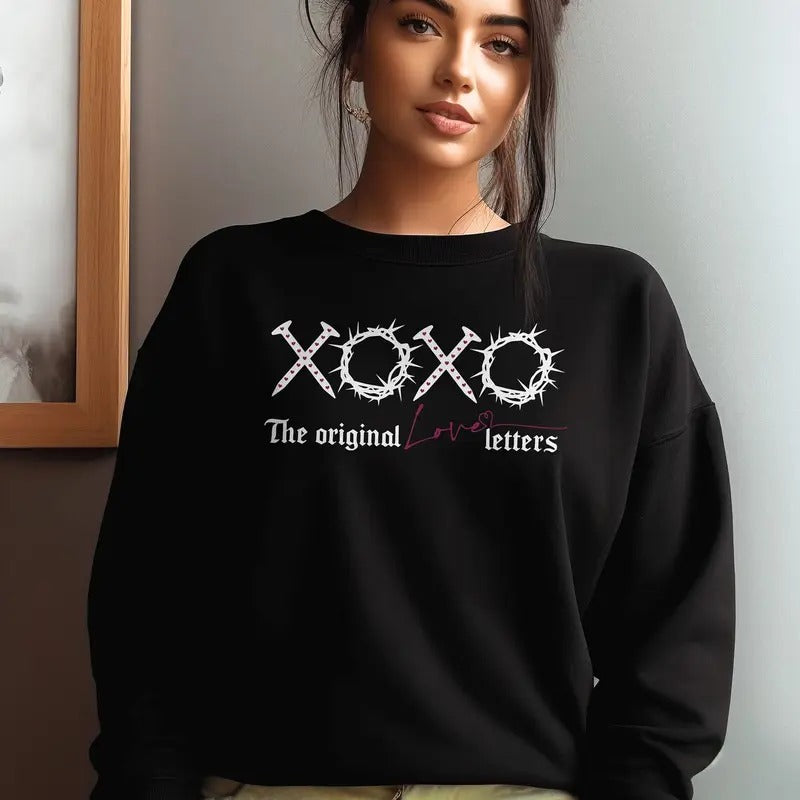 XOXO The Original Love Letters Sweatshirt, XOXO Sweater, Bible Verse Shirt, Christian Valentine Shirt, Love Jesus Gift,...
