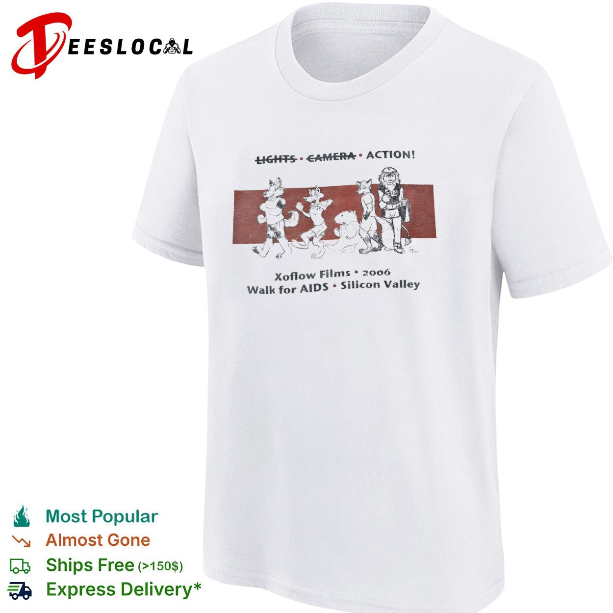 Xoflow Films Walk for AIDS Silicon Valley lights camera action 2006 furry characters shirt