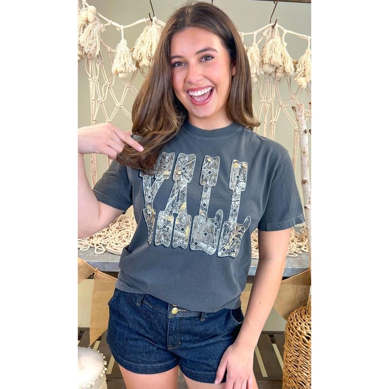 Y'all Camo Comfort Color Graphic T-Shirt Hoodie Sweatshirt | PrintMintTees.com