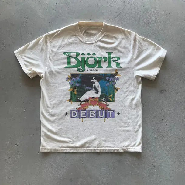 Y2k Bjork Debut T-Shirt, Vintage Graphic Tees Gothic Grunge Y2k Emo Scene Amity Affliction Style Clothes Men Women...