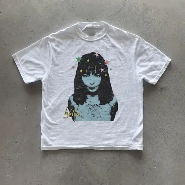Y2k Bjork T-Shirt, Vintage Graphic Tees Gothic Grunge Y2k Emo Scene Amity Affliction Style Clothes Men Women Streetwear...