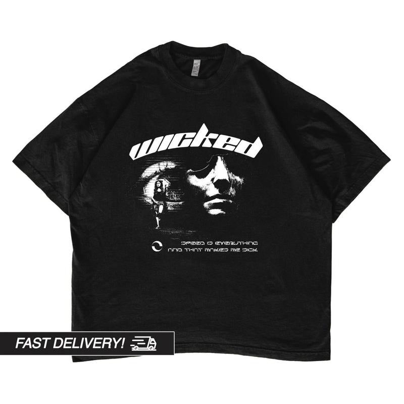 Y2k Shirt, Oversized Harajuku Shirt, Goth Punk T-Shirt, Heavyweight 7.5 oz Japanese Streetwear T-Shirt Menswear Top...