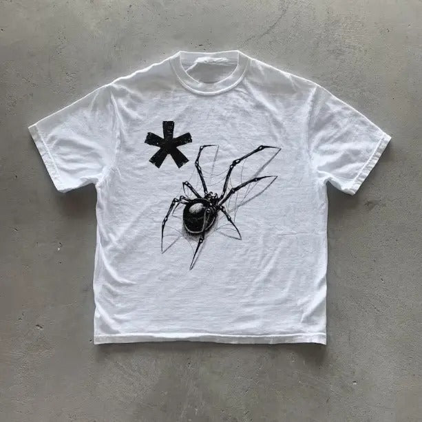 Y2k Spider T-Shirt, Vintage Graphic Tees Gothic Grunge Y2k Emo Scene Amity Affliction Style Clothes Men Women Streetwear...