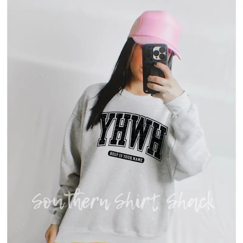 YHWH Sweatshirt | Christian Sweatshirt | Jesus Loving Sweatshirt Shirt Hoodie | PrintMintTees.com