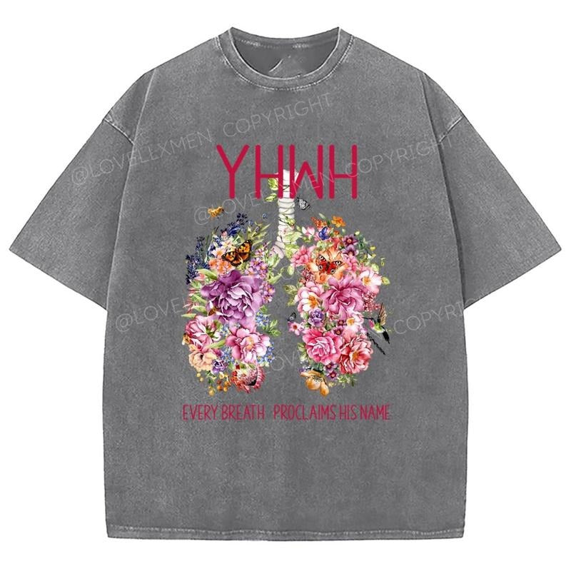 YHWH Washed T-Shirt, Christian t shirts, Christian Jesus  t shirts, Vintage 90s Graphic Tee Gift Cotton Top Womenswear,...