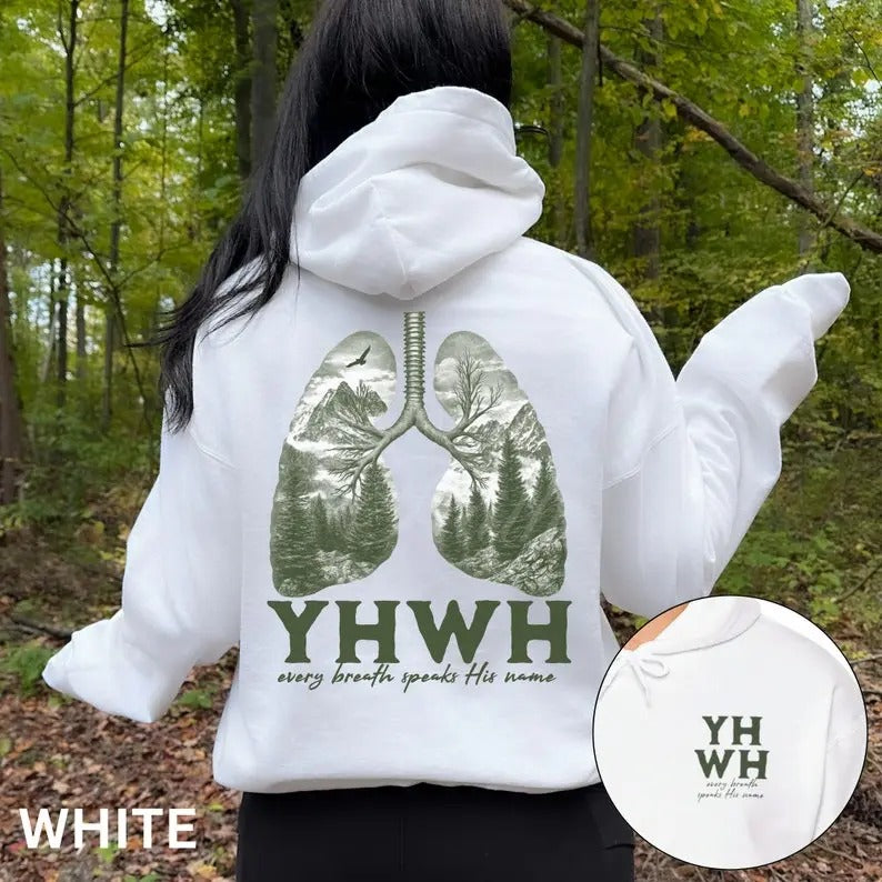 YHWH lungs Christian oversized shirt every breath speaks His name Bible verse Hebrew name of God hoodie religious gift...