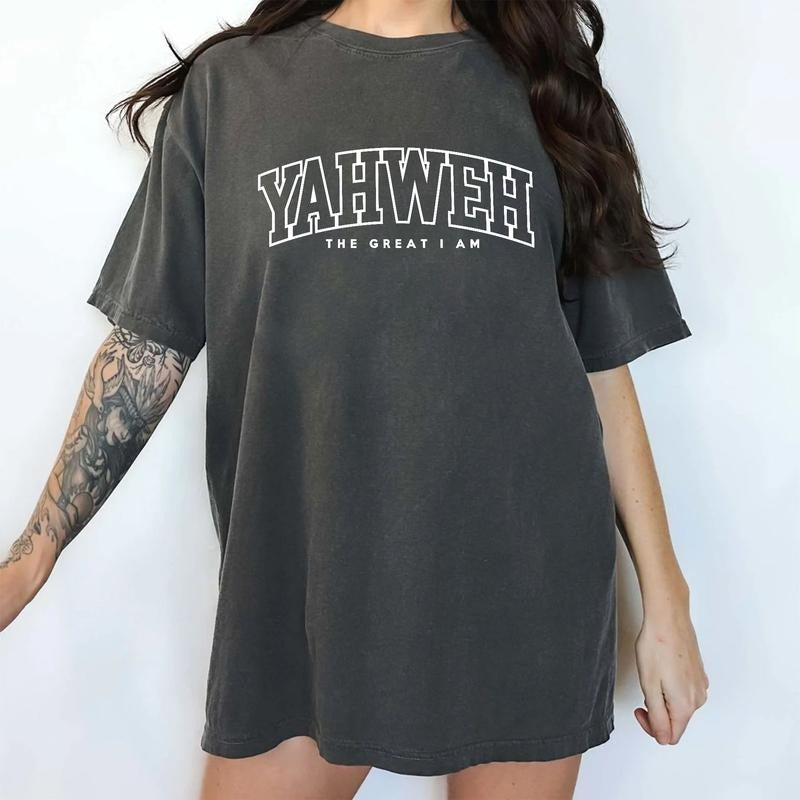 Yahweh Vintage Shirt Christian Streetwear Jesus Printed YHWH Unhinged Shirt Faith Jesus Lover Top T-Shirts, Hoodie, Sweatshirt