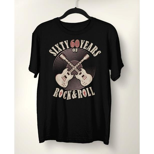 Years Of Rock And Roll 60th Birthday Gift T-Shirt made in usa Hoodie Sweatshirt | PrintMintTees.com