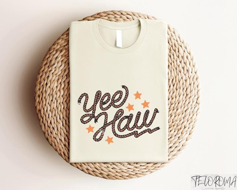 Yee Haw Rope Shirt, Cowboy Rope Sweatshirt, Western Star Tee, Retro Sayings Country Clothing, Cowboy Western Graphic...