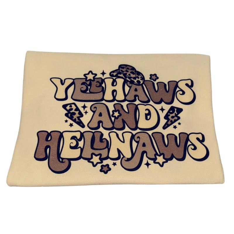 Yeehaws & Hellnaws T-shirt, Crewneck Graphic SweatShirt, cowgirl outfits, western outfit women, western tops, western...